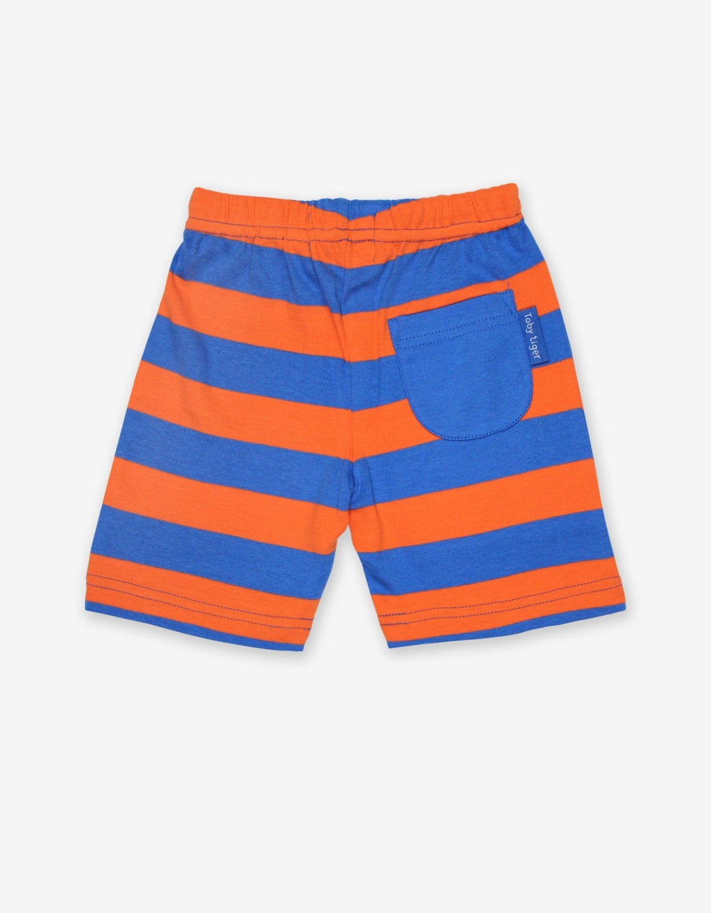 Toby Tiger Organic Shorts - Orange and Blue Stripe