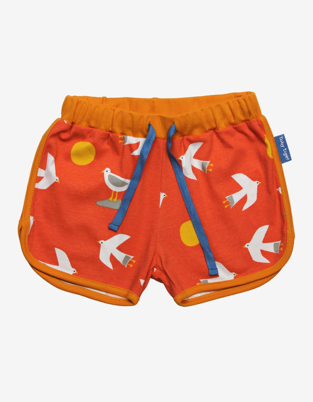 Toby Tiger Organic Running Shorts - Seagull Print