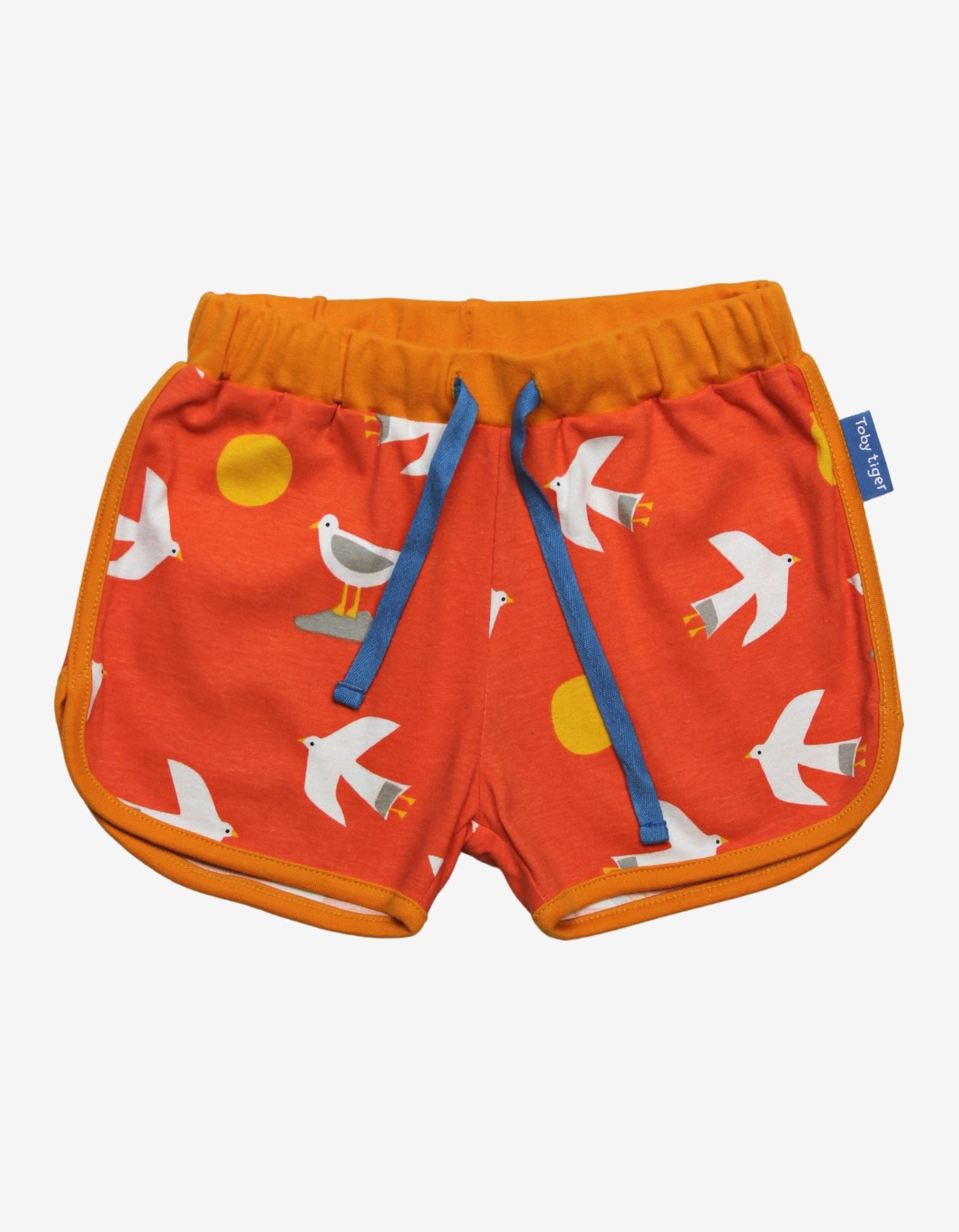 Toby Tiger Organic Running Shorts - Seagull Print