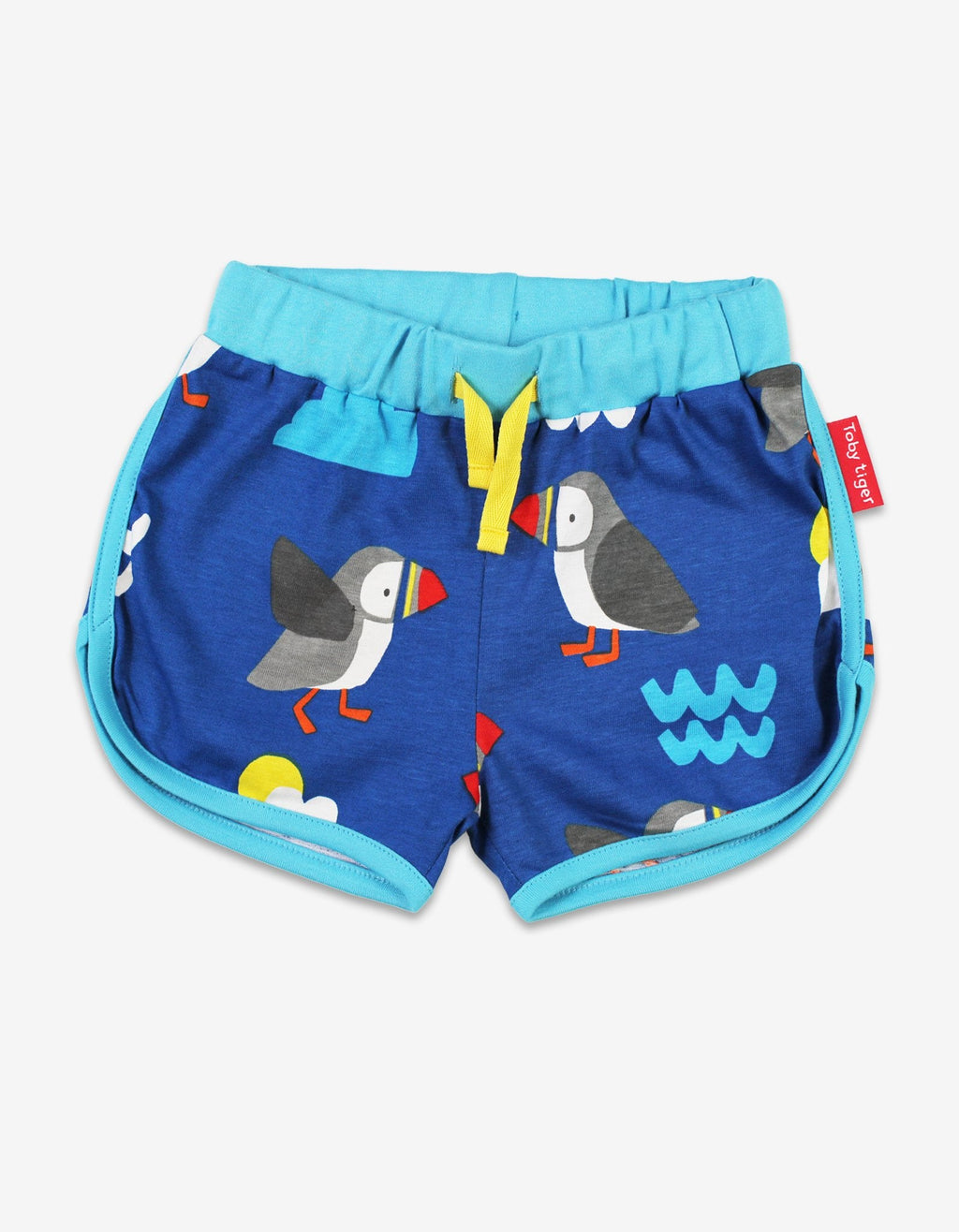 Toby Tiger Organic Running Shorts - Puffin Print