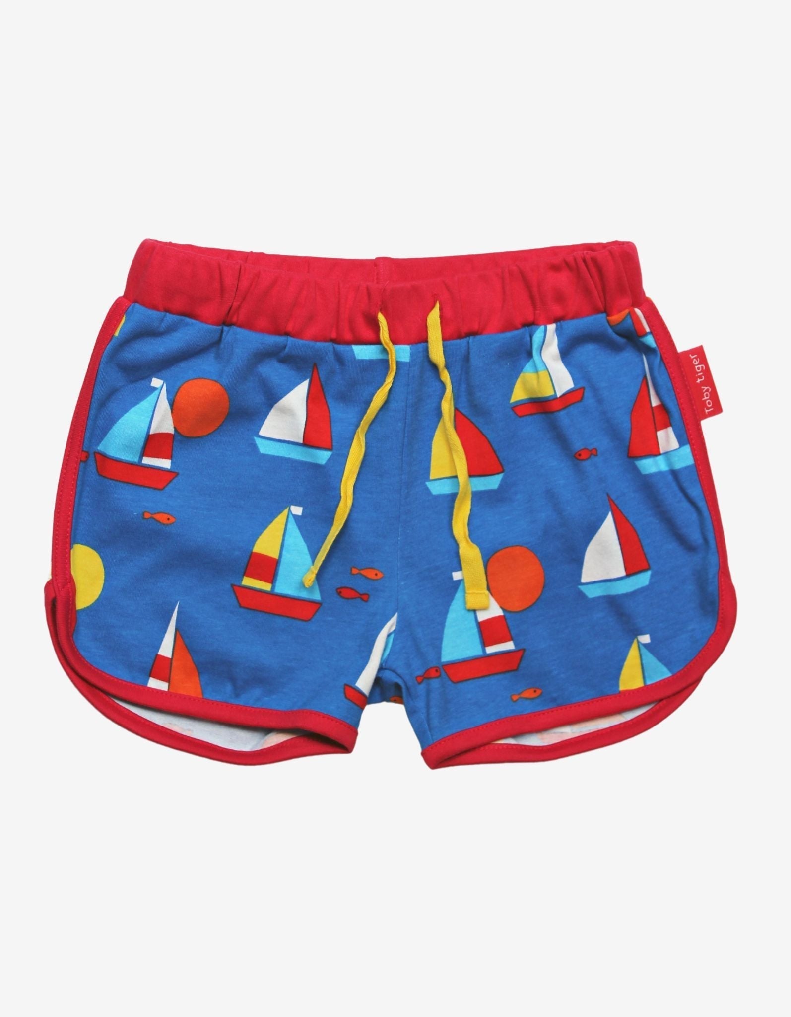 Toby Tiger Organic Running Shorts - Sailboat Print
