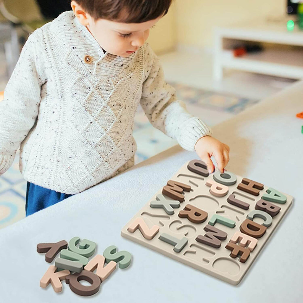 Silicone Alphabet Puzzle in Muted Colours - Baby&More
