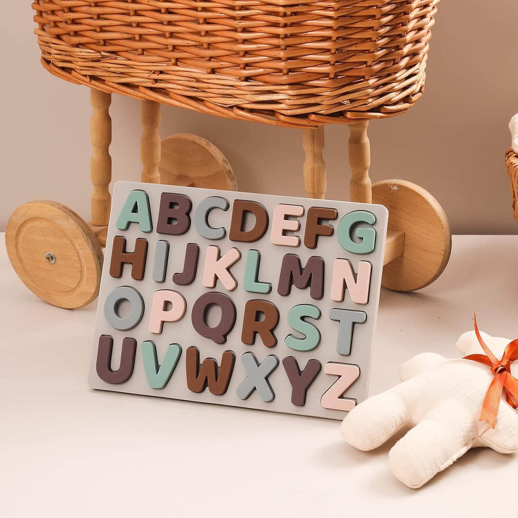 Silicone Alphabet Puzzle in Muted Colours - Baby&More