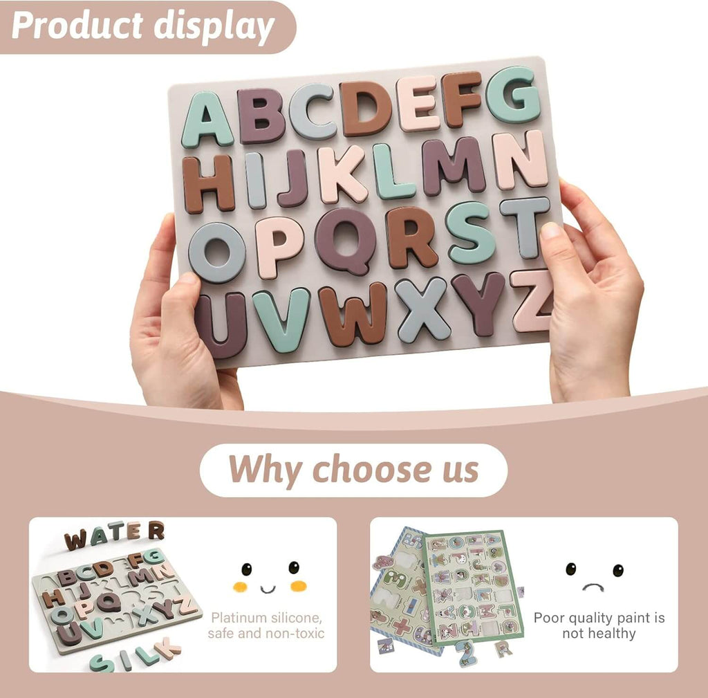 Silicone Alphabet Puzzle in Muted Colours - Baby&More