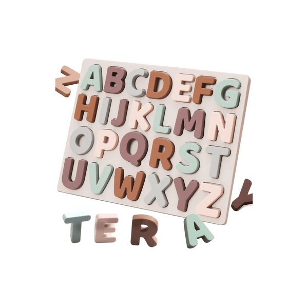 Silicone Alphabet Puzzle in Muted Colours - Baby&More