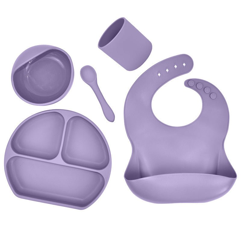 Silicone Feeding Set - Plate, Bowl, Spoon, Cup & Bib - Baby&More