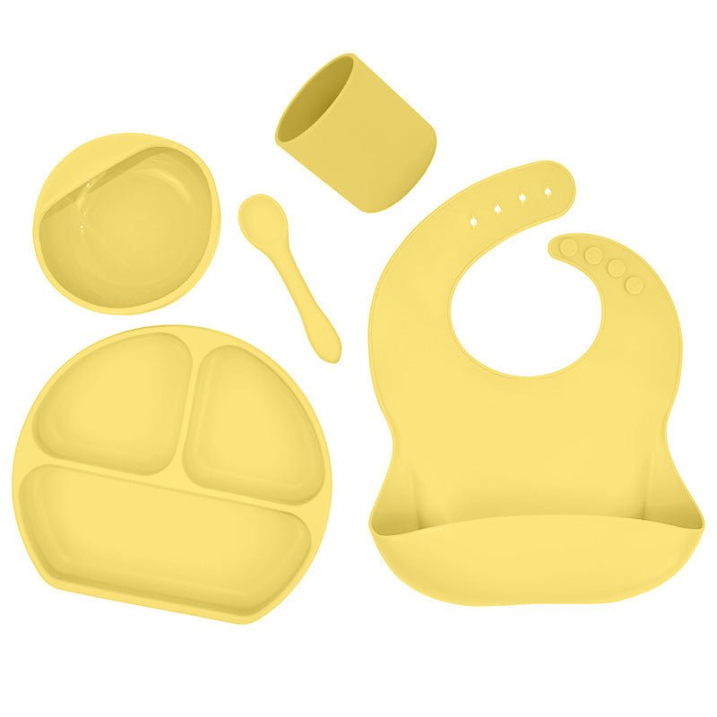 Silicone Feeding Set - Plate, Bowl, Spoon, Cup & Bib - Baby&More