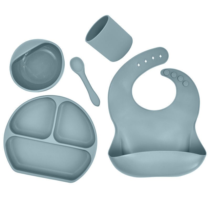 Silicone Feeding Set - Plate, Bowl, Spoon, Cup & Bib - Baby&More