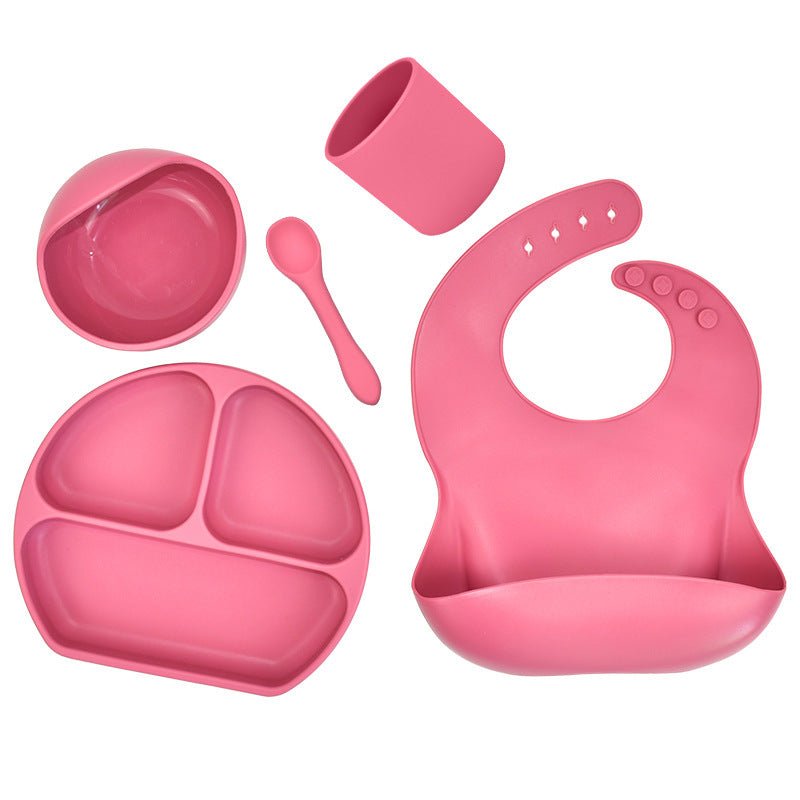 Silicone Feeding Set - Plate, Bowl, Spoon, Cup & Bib - Baby&More