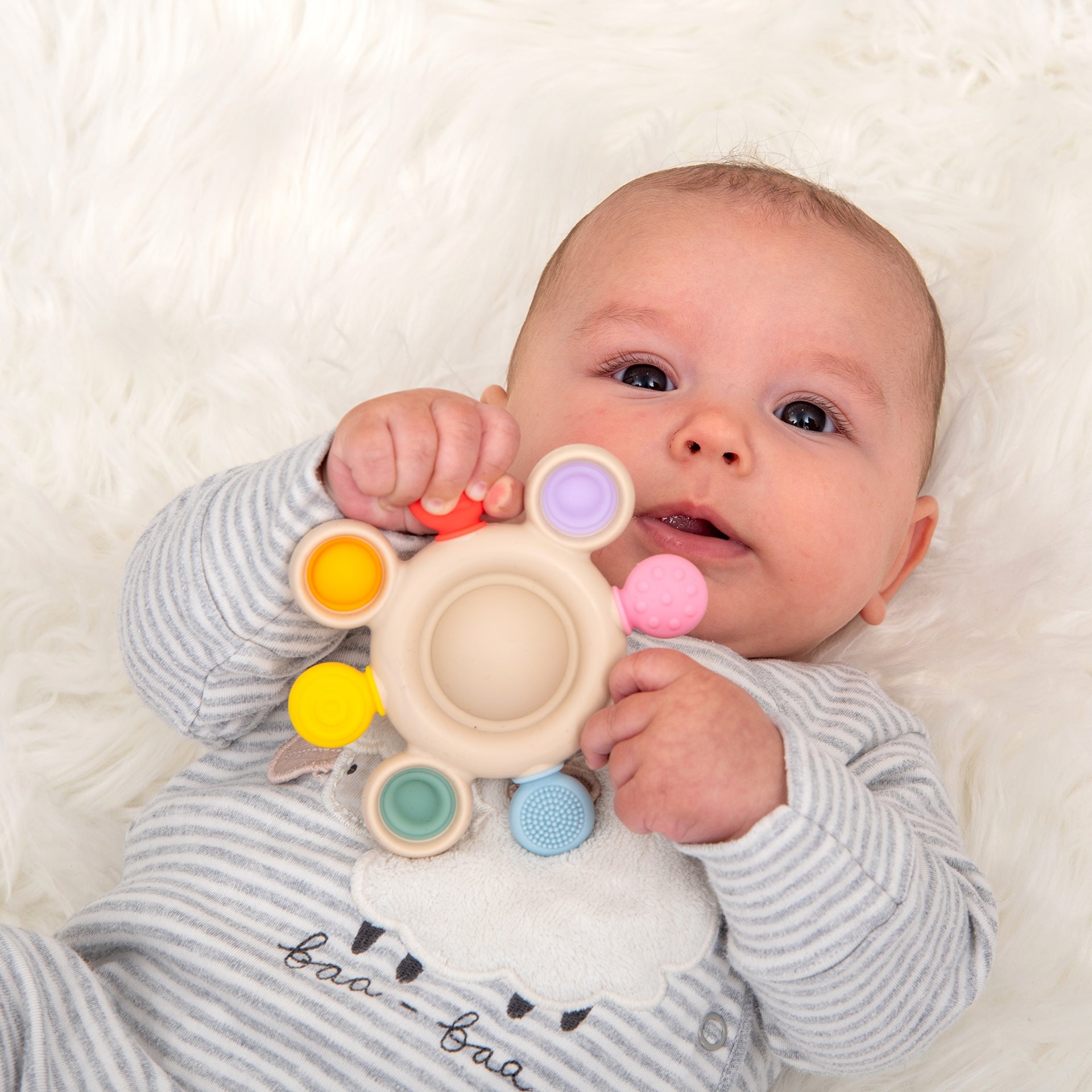 SiliSoft® Pop Teether - Rainbow - Baby&More