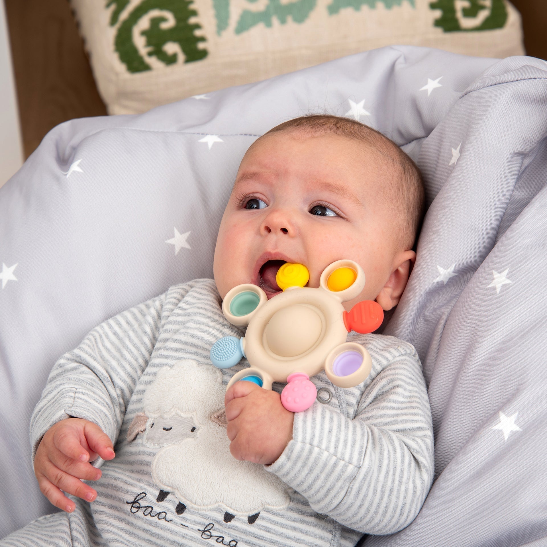 SiliSoft® Silicone Pop Teether - Rainbow - Baby&More