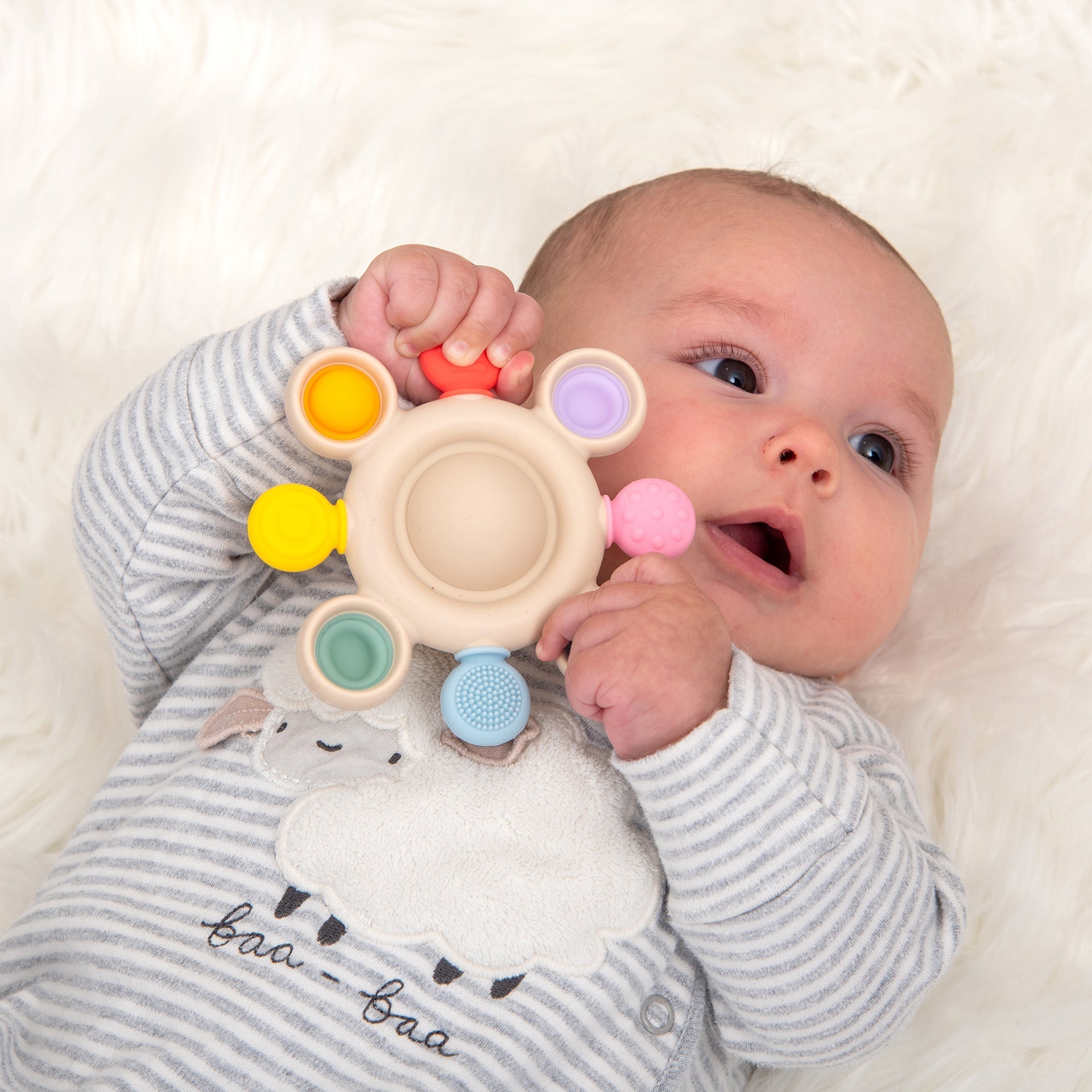SiliSoft® Pop Teether - Rainbow - Baby&More