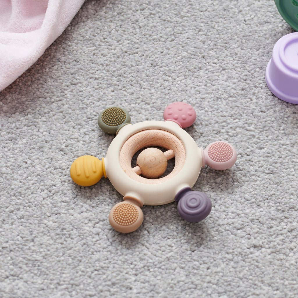 SiliSoft® Rattle Teether - Earth - Baby&More