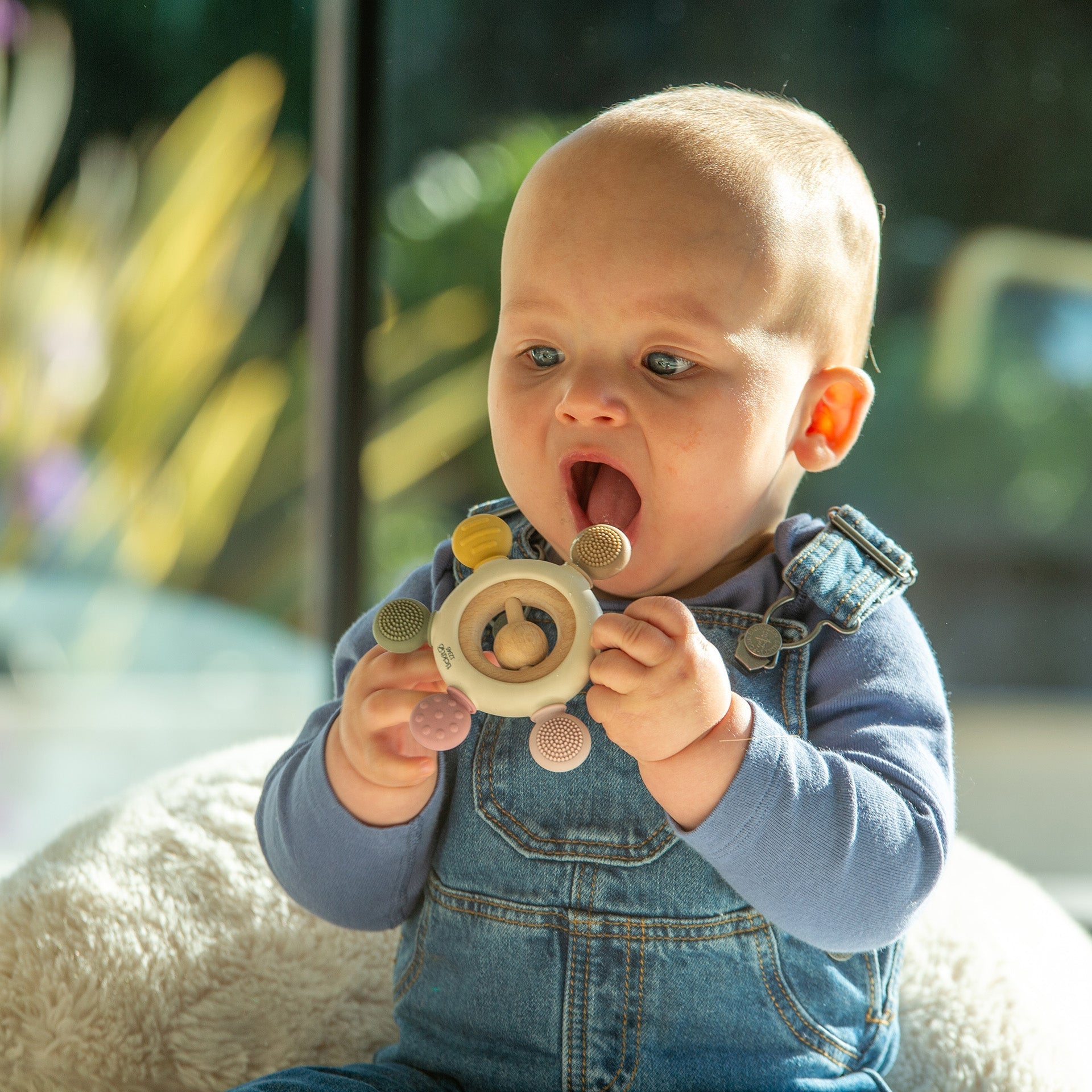 SiliSoft® Rattle Teether - Earth - Baby&More
