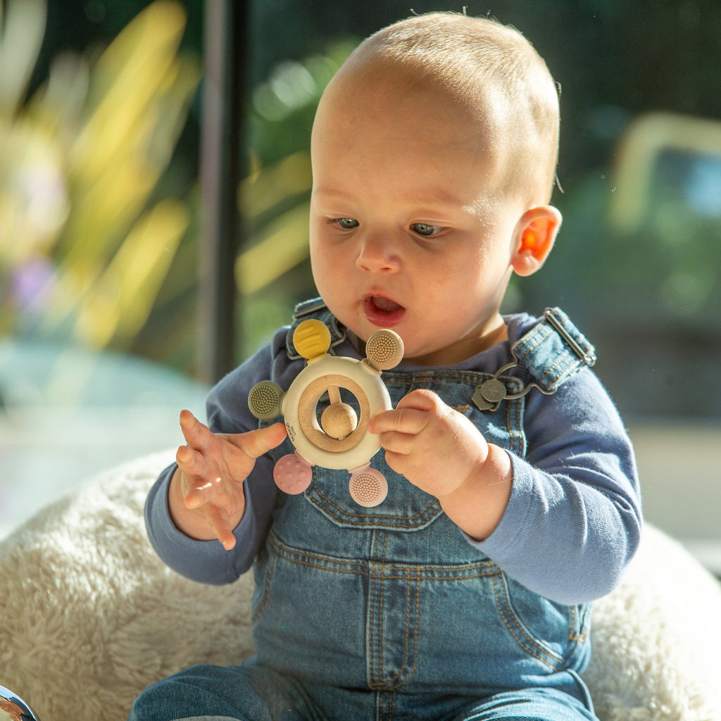SiliSoft® Rattle Teether - Earth - Baby&More