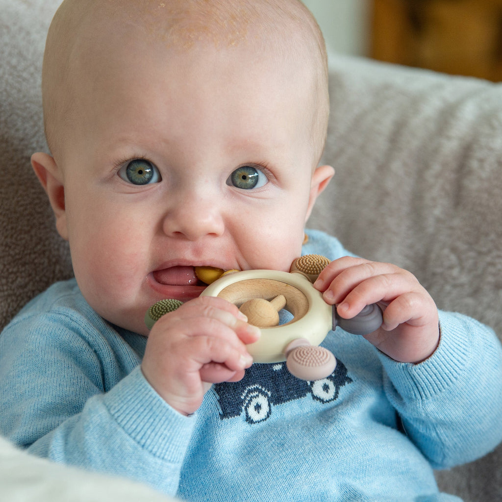 SiliSoft® Rattle Teether - Earth - Baby&More