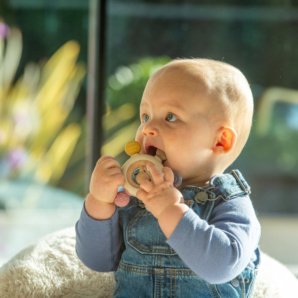 SiliSoft® Rattle Teether - Earth - Baby&More