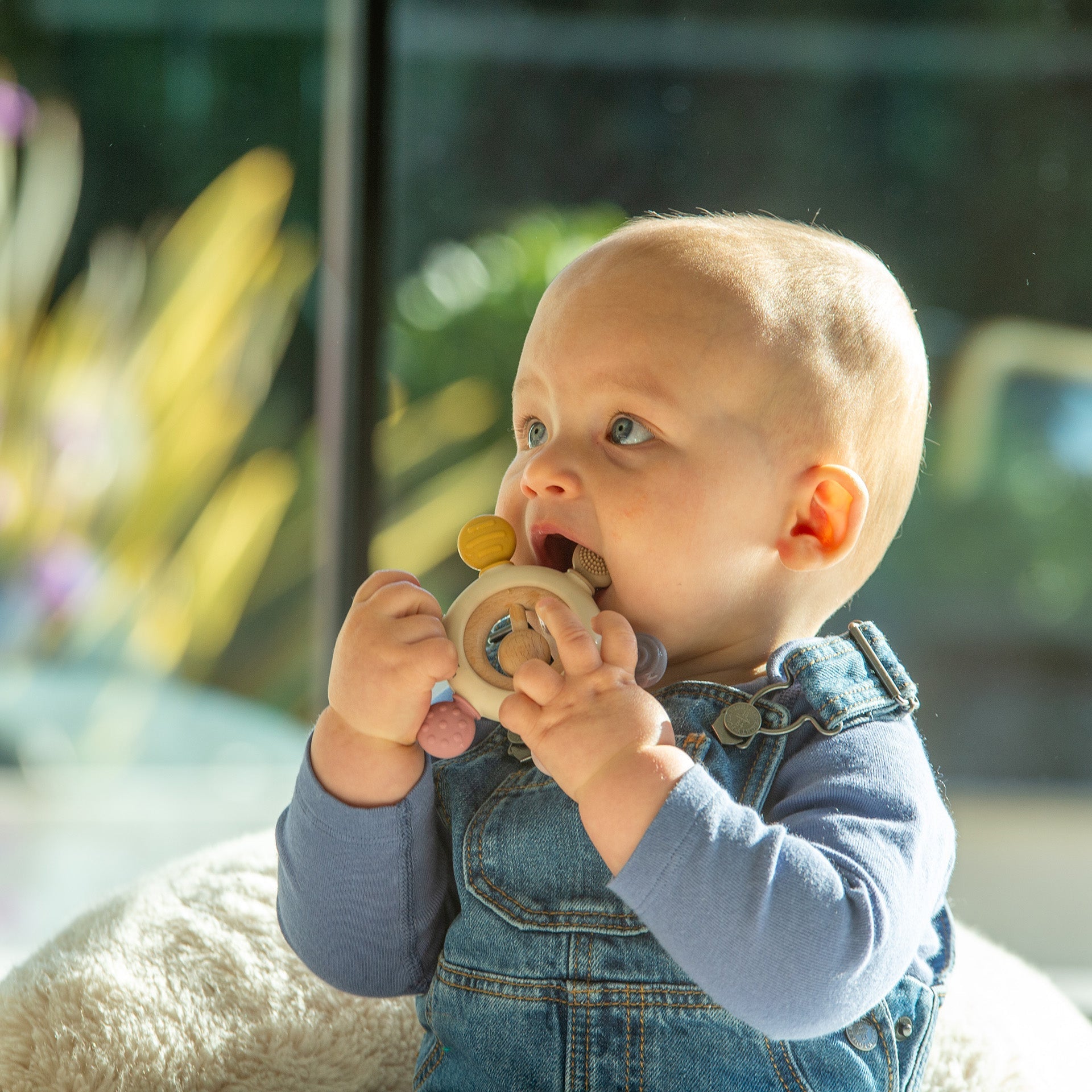 SiliSoft® Rattle Teether - Earth - Baby&More