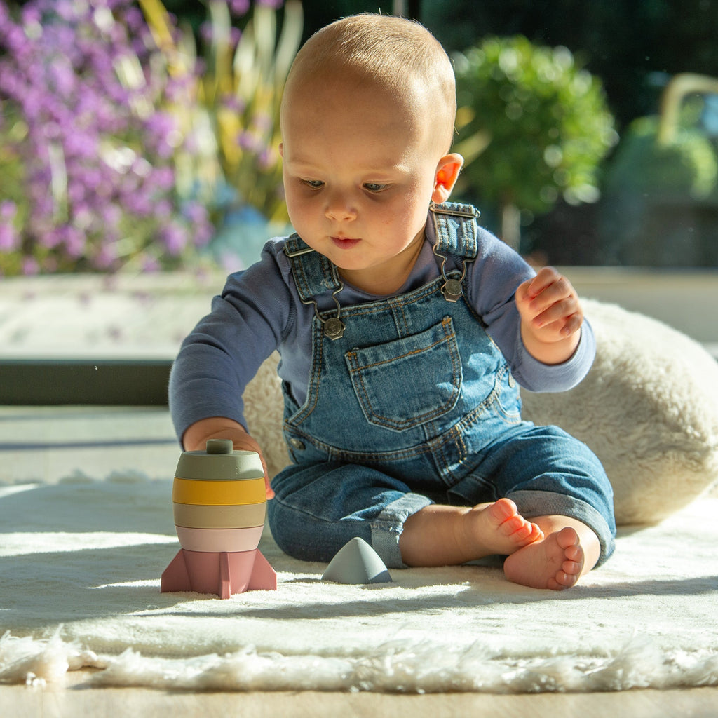 SiliSoft® Rocket Stacker - Earth - Baby&More