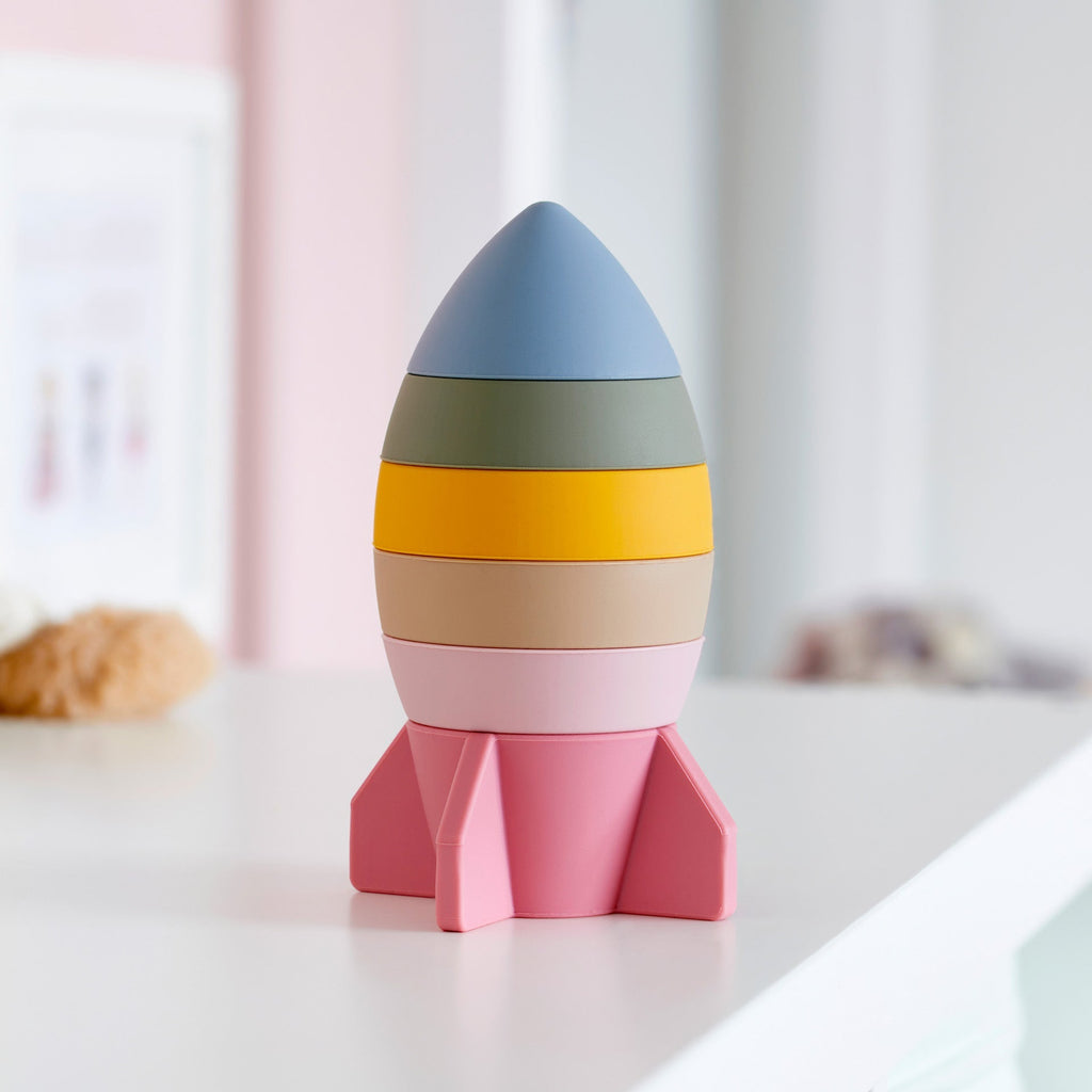 SiliSoft® Rocket Stacker - Earth - Baby&More