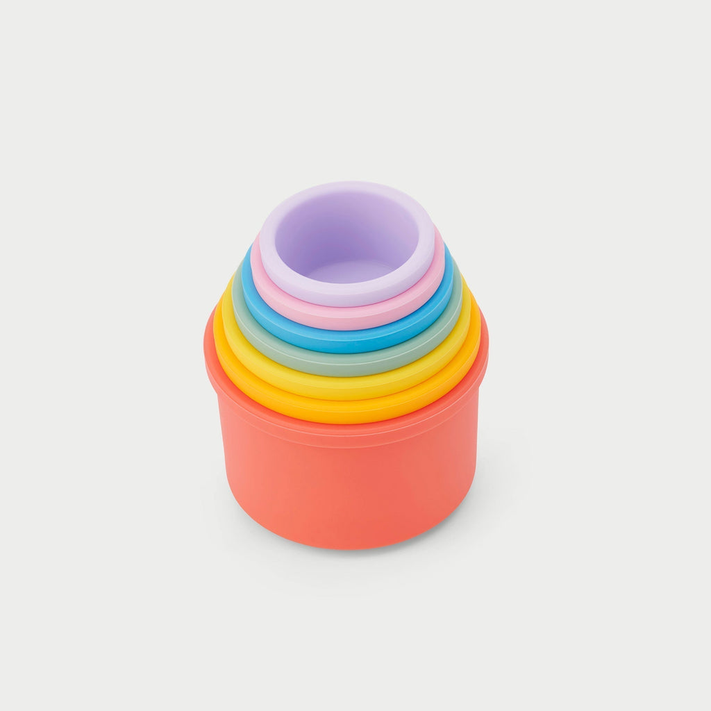 SiliSoft® Round Stacking Cups - Rainbow - Baby&More