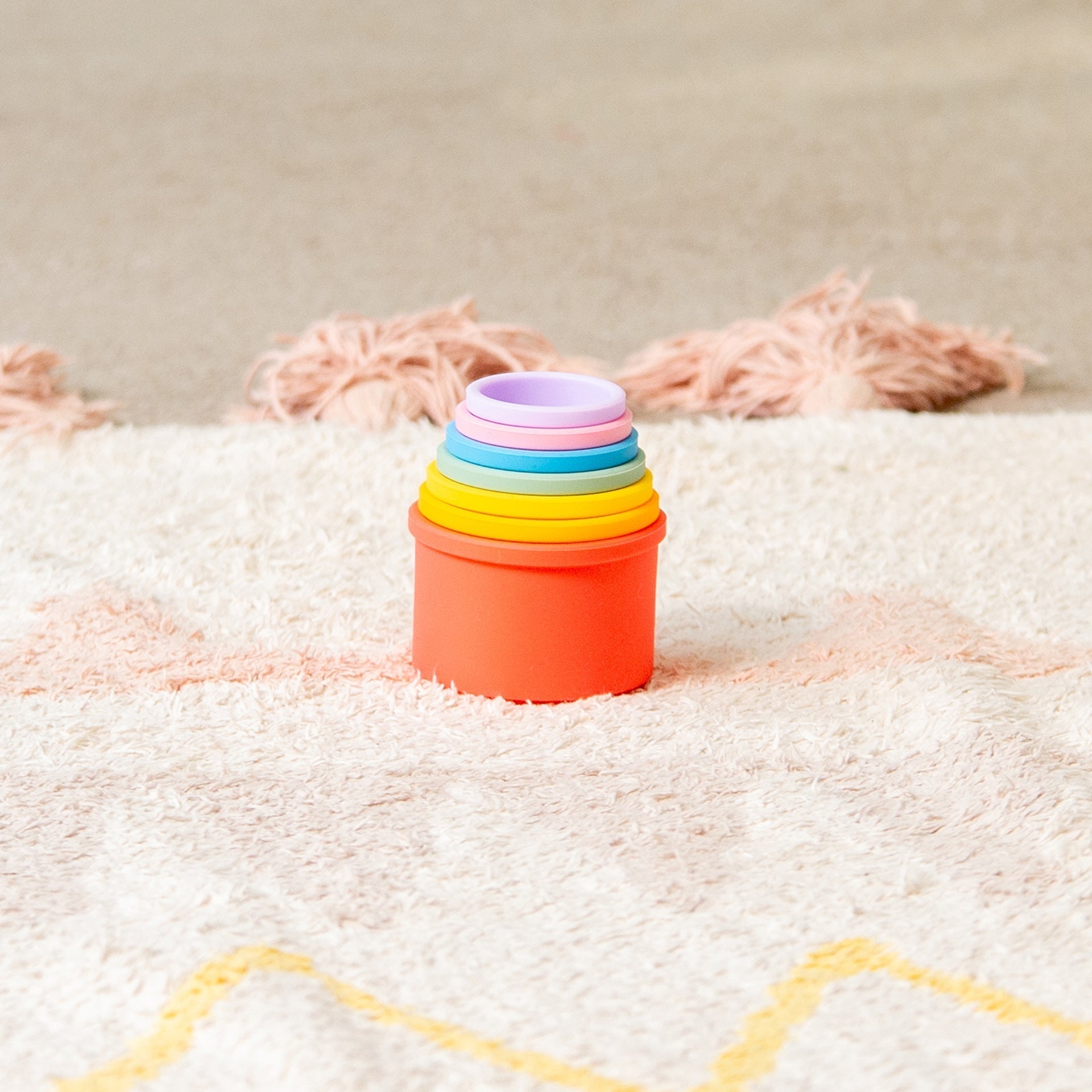 SiliSoft® Round Stacking Cups - Rainbow - Baby&More