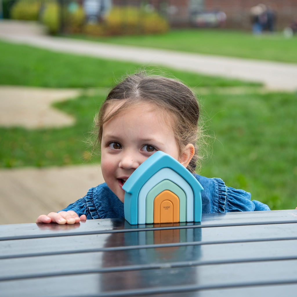 SiliSoft® Stacking Houses - Neutral - Baby&More