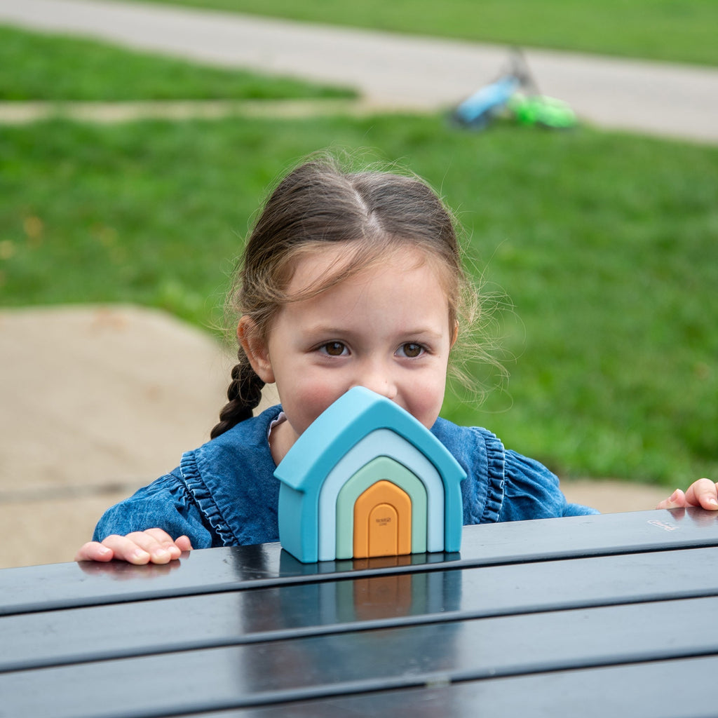 SiliSoft® Stacking Houses - Neutral - Baby&More