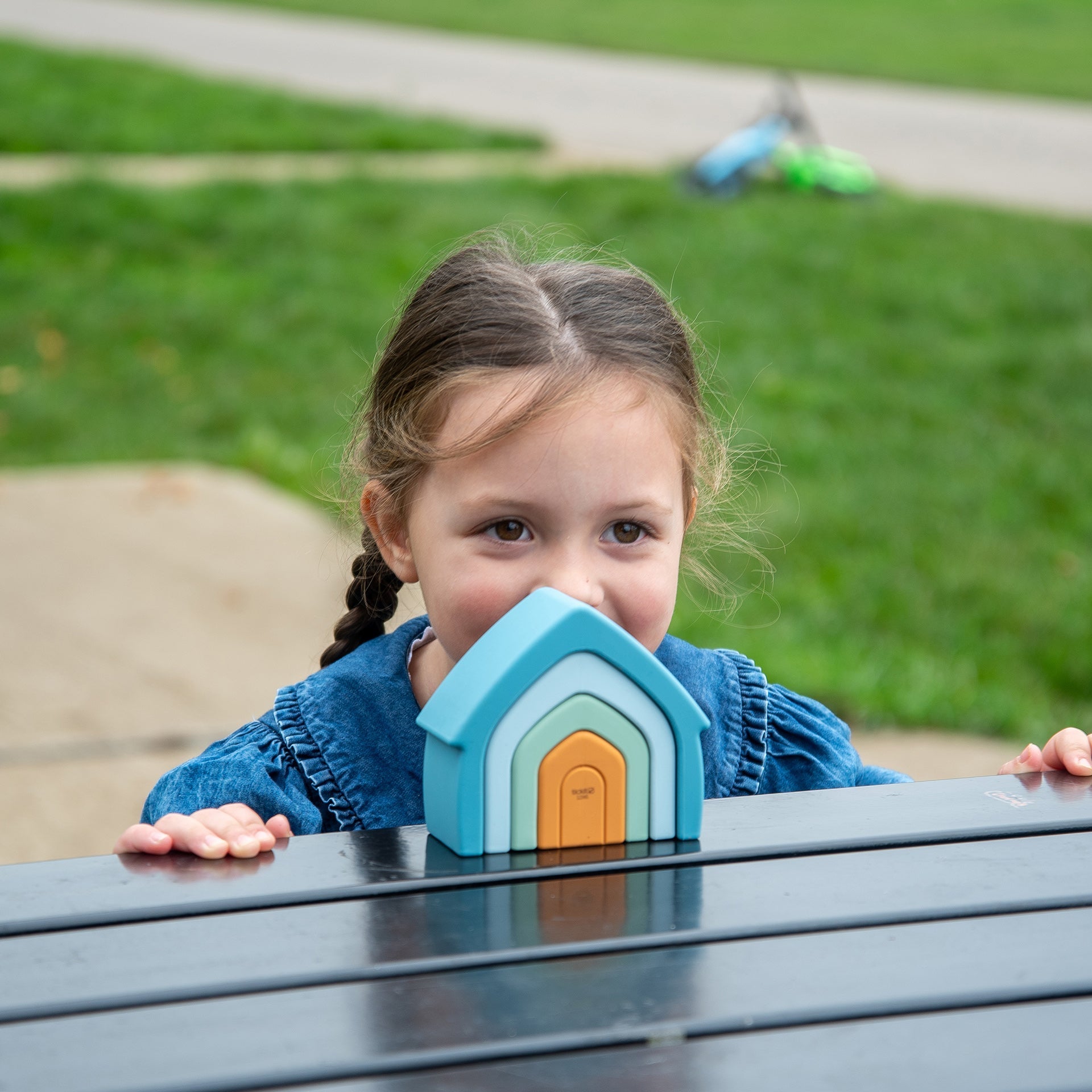 SiliSoft® Stacking Houses - Neutral - Baby&More