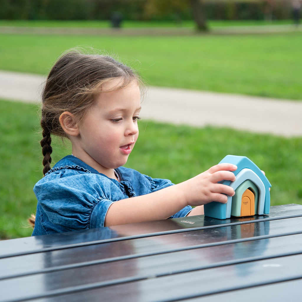 SiliSoft® Stacking Houses - Neutral - Baby&More