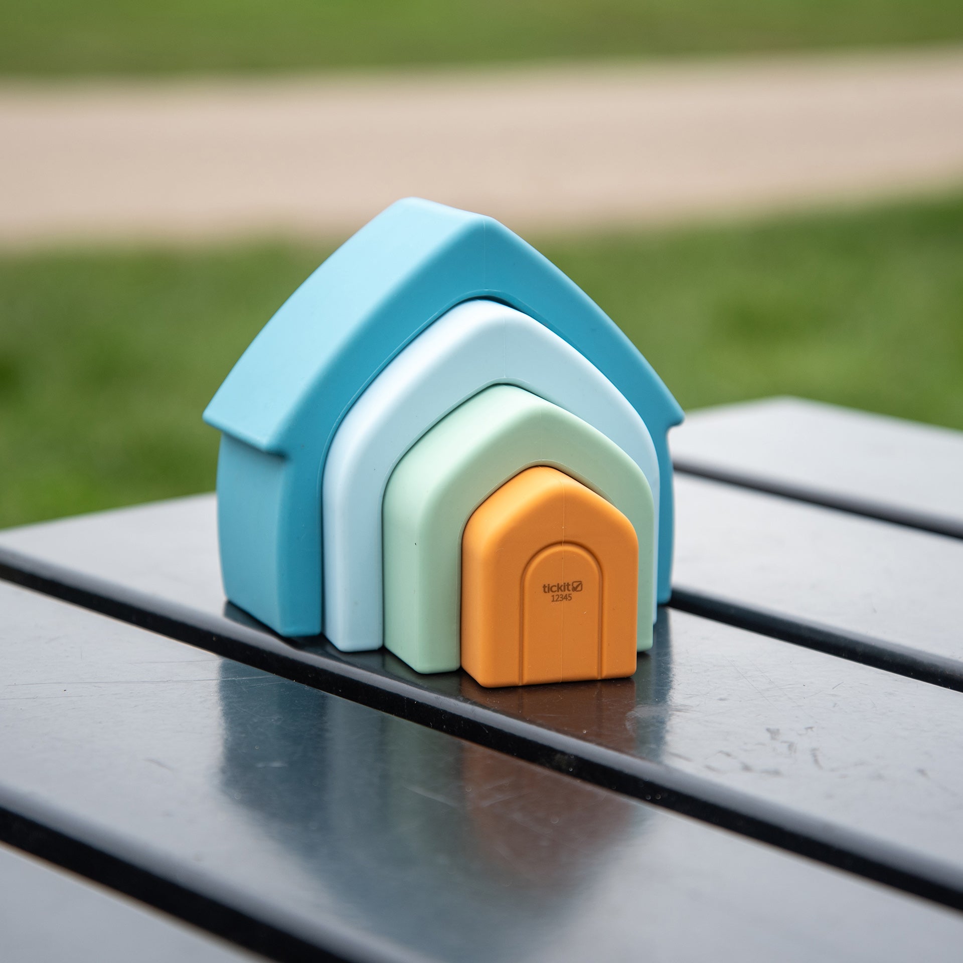 SiliSoft® Stacking Houses - Neutral - Baby&More