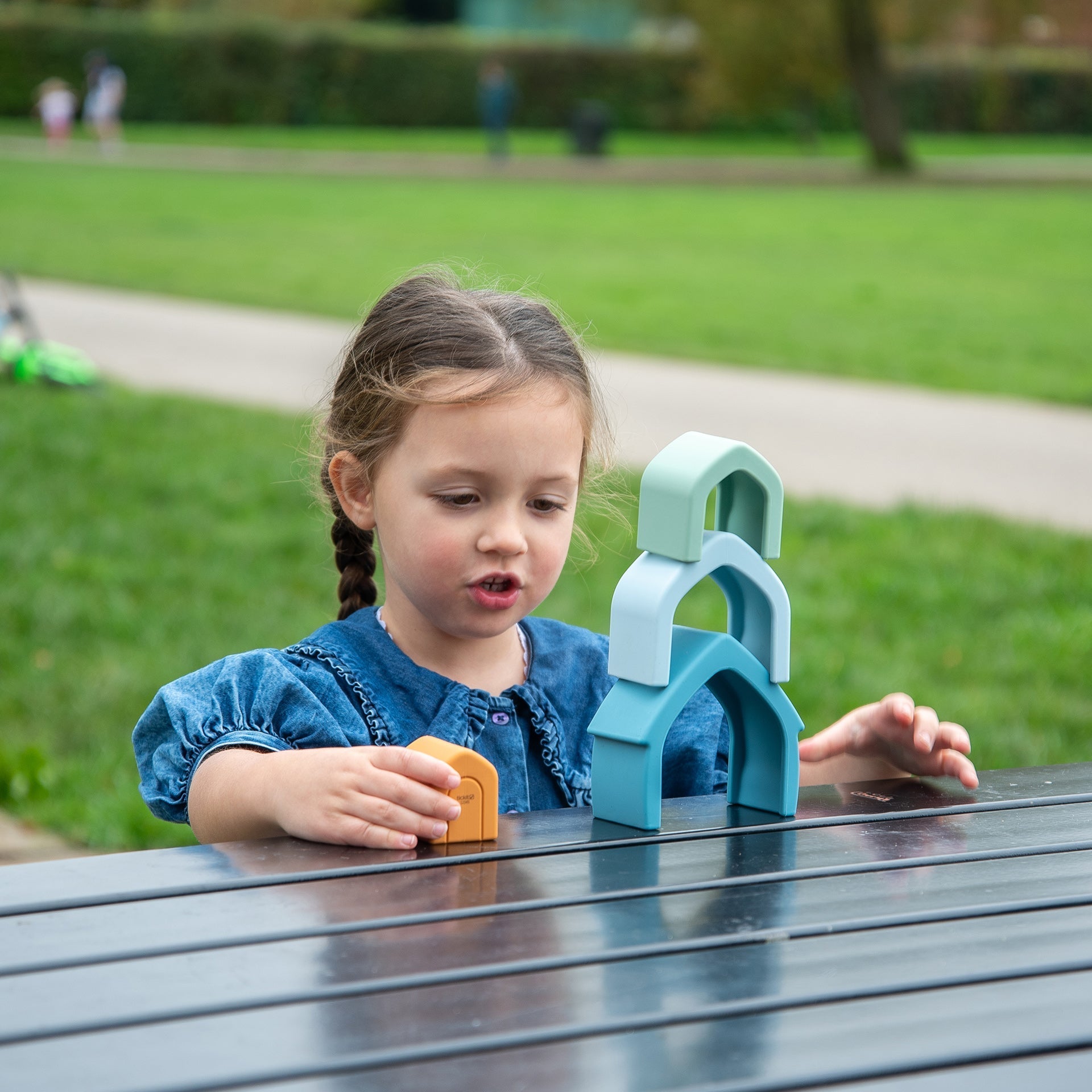 SiliSoft® Stacking Houses - Neutral - Baby&More