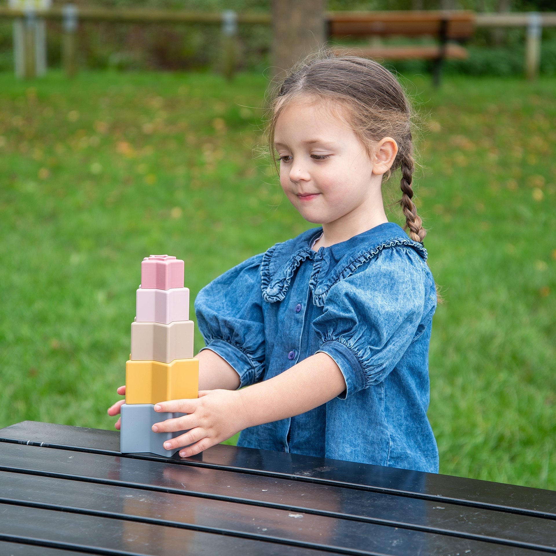 SiliSoft® Star Stacking Cups - Earth - Baby&More