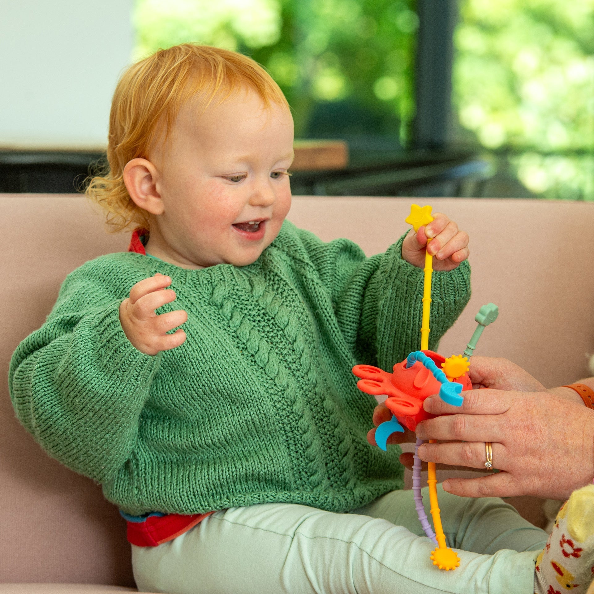 SiliSoft® Zip Pull Toy - Rainbow - Baby&More