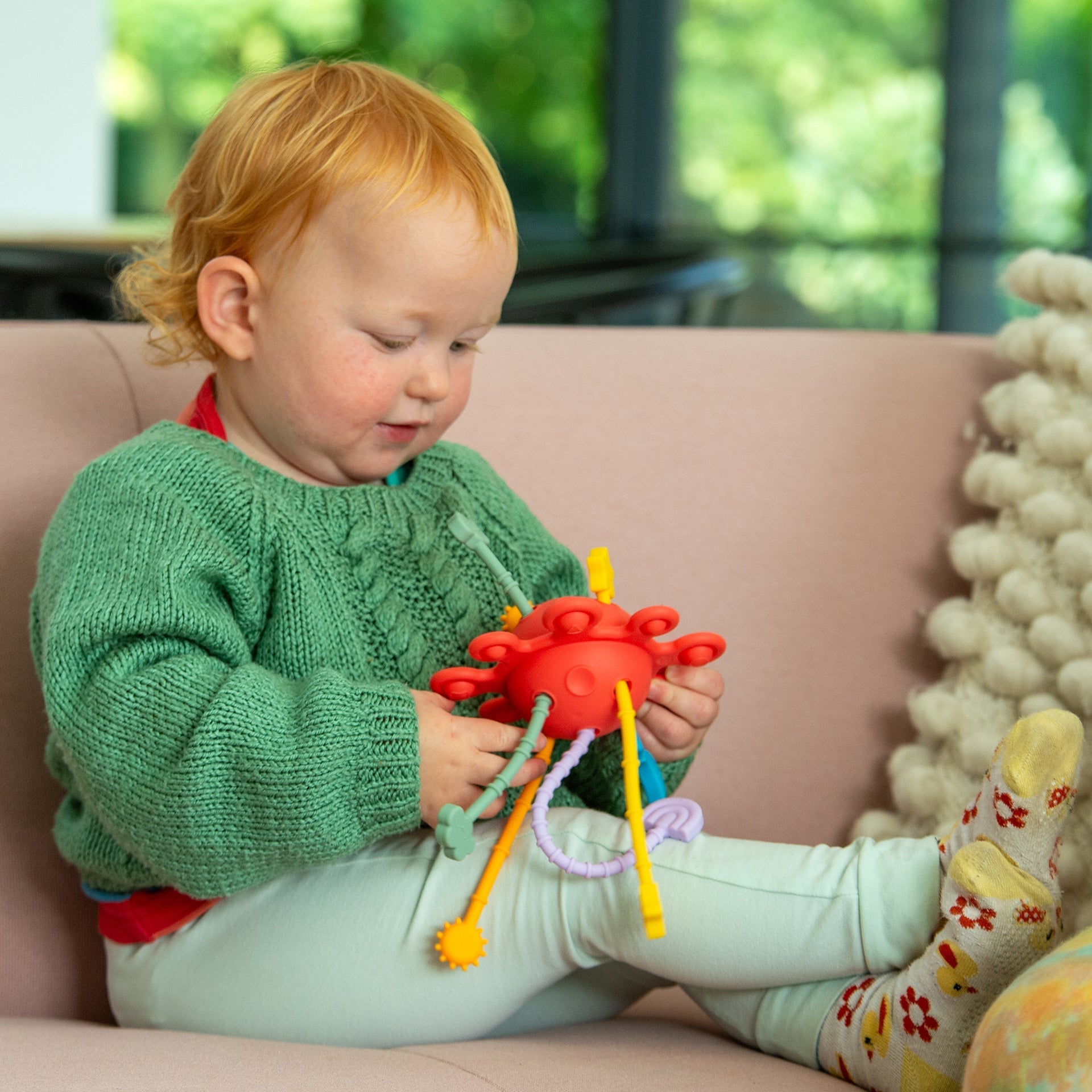 SiliSoft® Zip Pull Toy - Rainbow - Baby&More