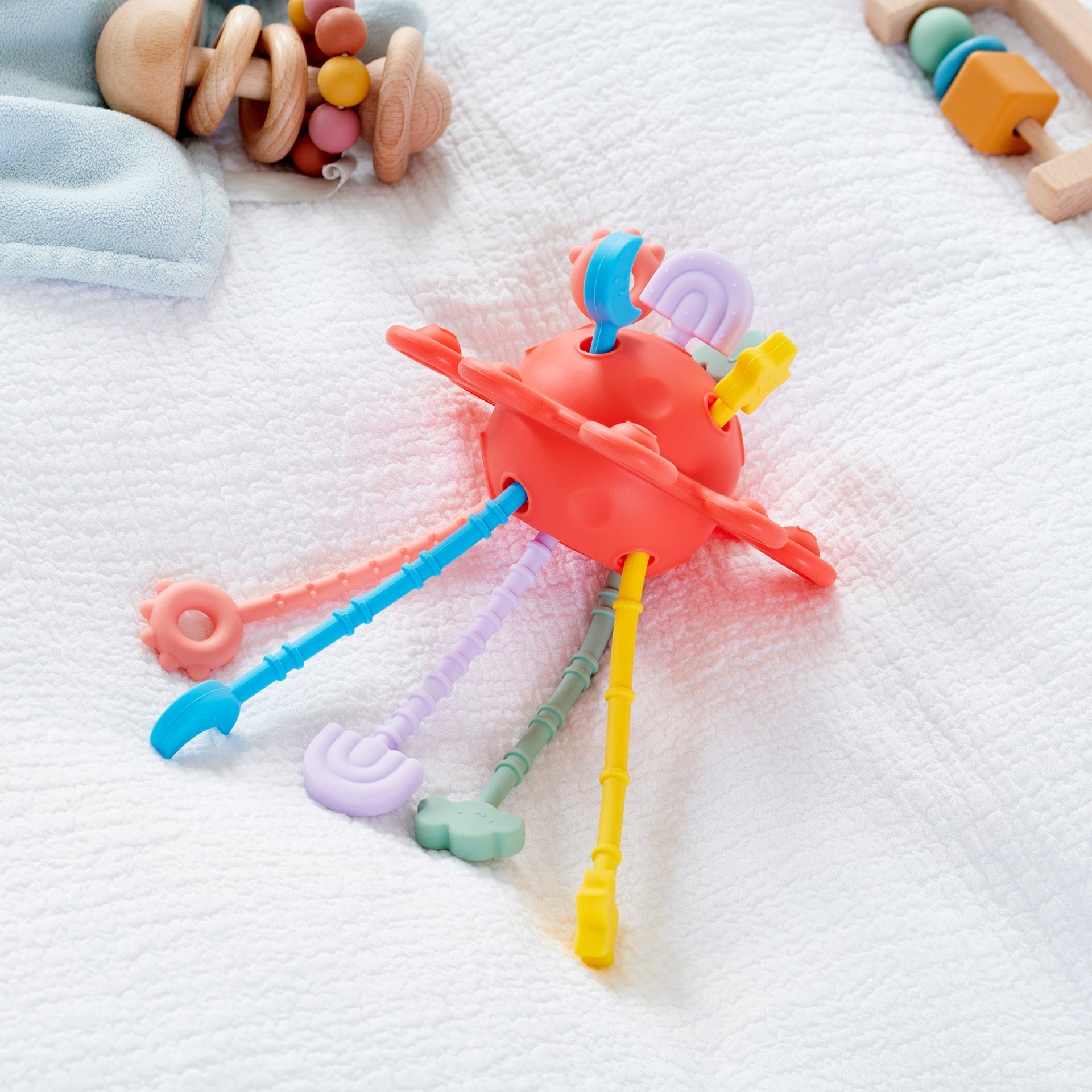 SiliSoft® Zip Pull Toy - Rainbow - Baby&More