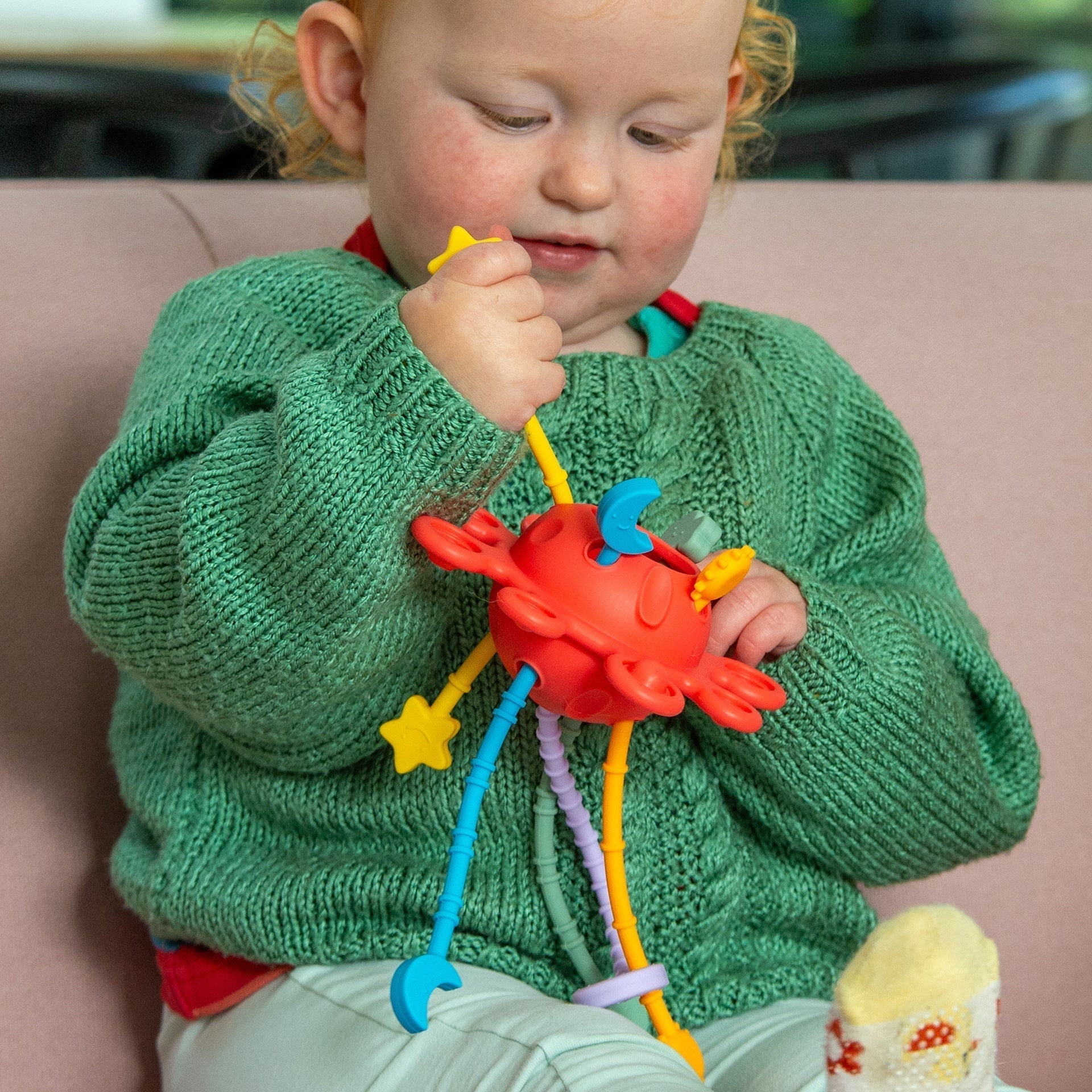 SiliSoft® Silicone Zip Pull Toy - Rainbow - Baby&More