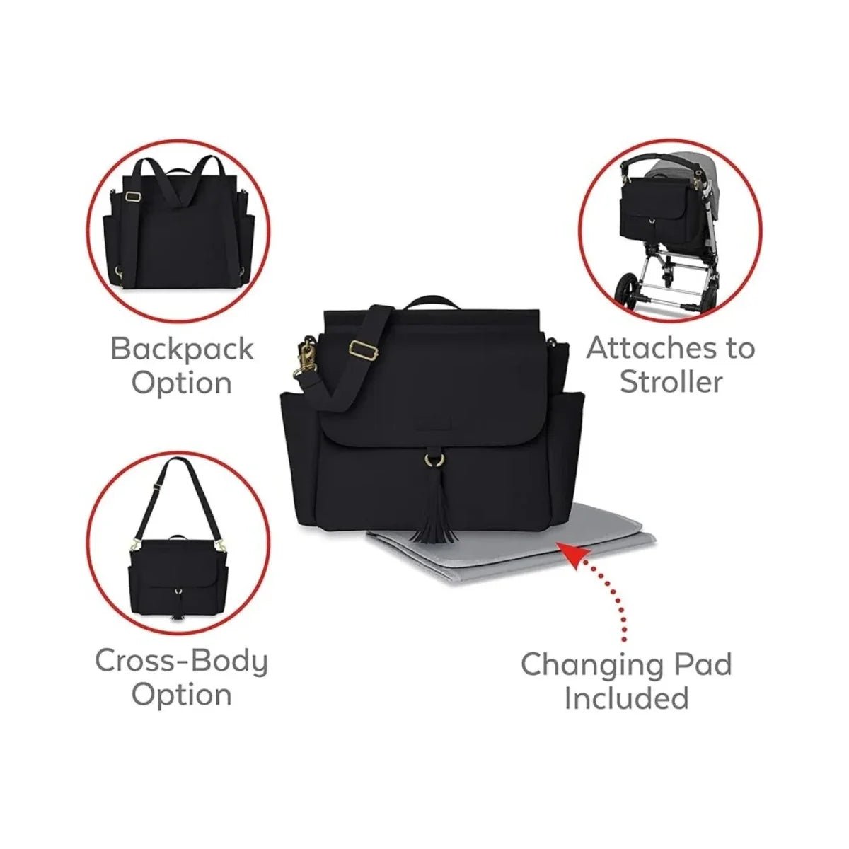 Skip Hop Greenwich Convertible Backpack - Black - Baby&More