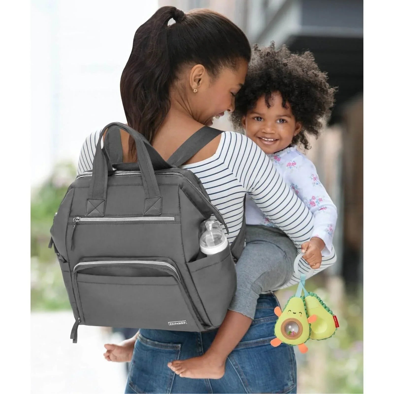 Skip Hop Main Frame Changing Backpack - Charcoal Grey - Baby&More