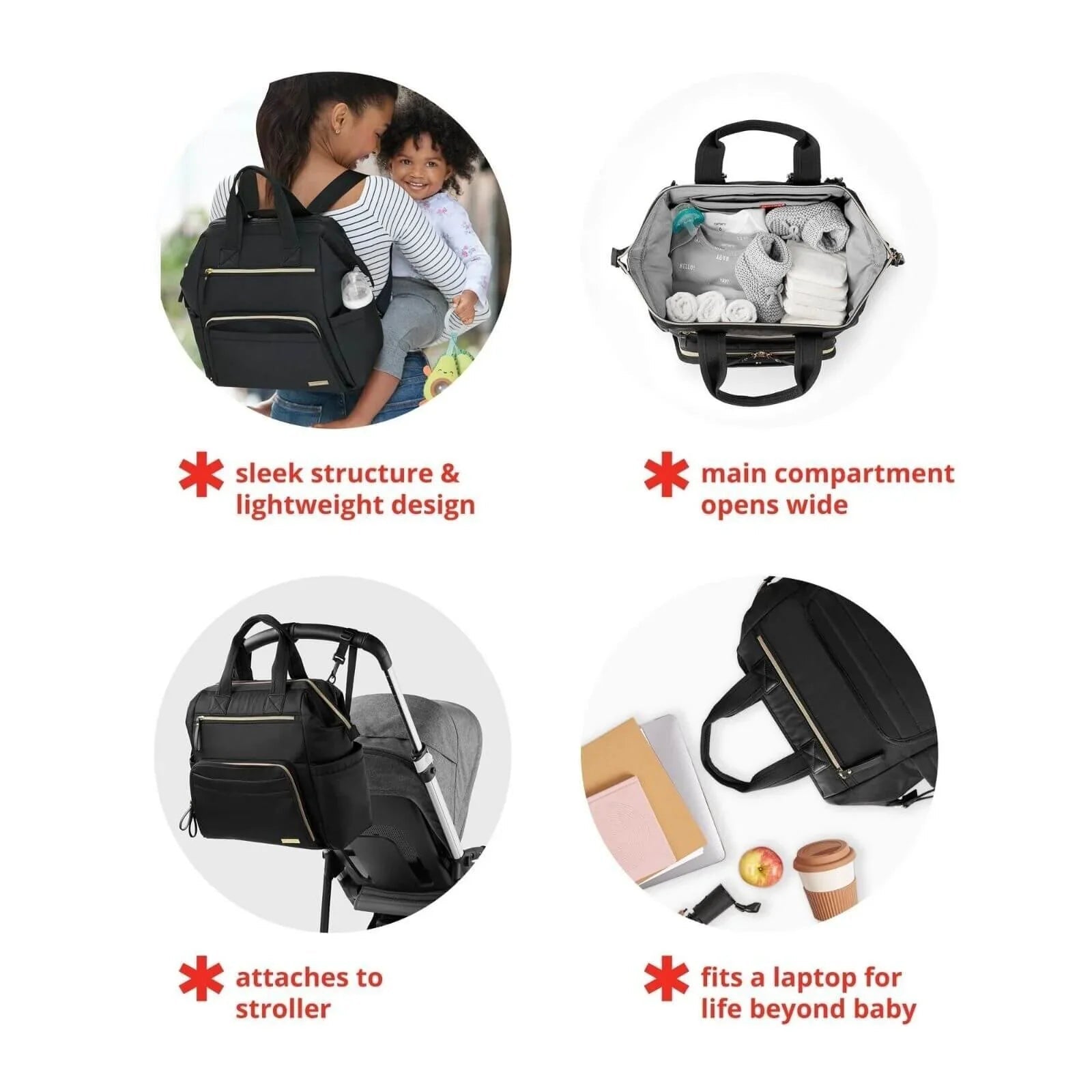 Skip Hop Main Frame Changing Backpack - Charcoal Grey - Baby&More