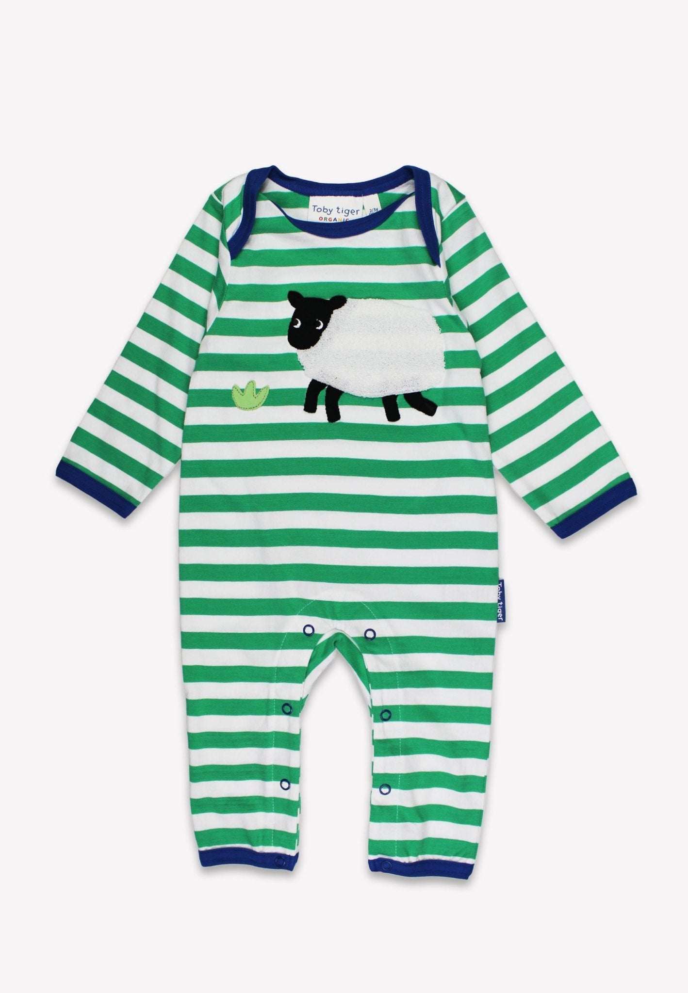 Toby Tiger Organic Applique Sleepsuit - Hillside Sheep