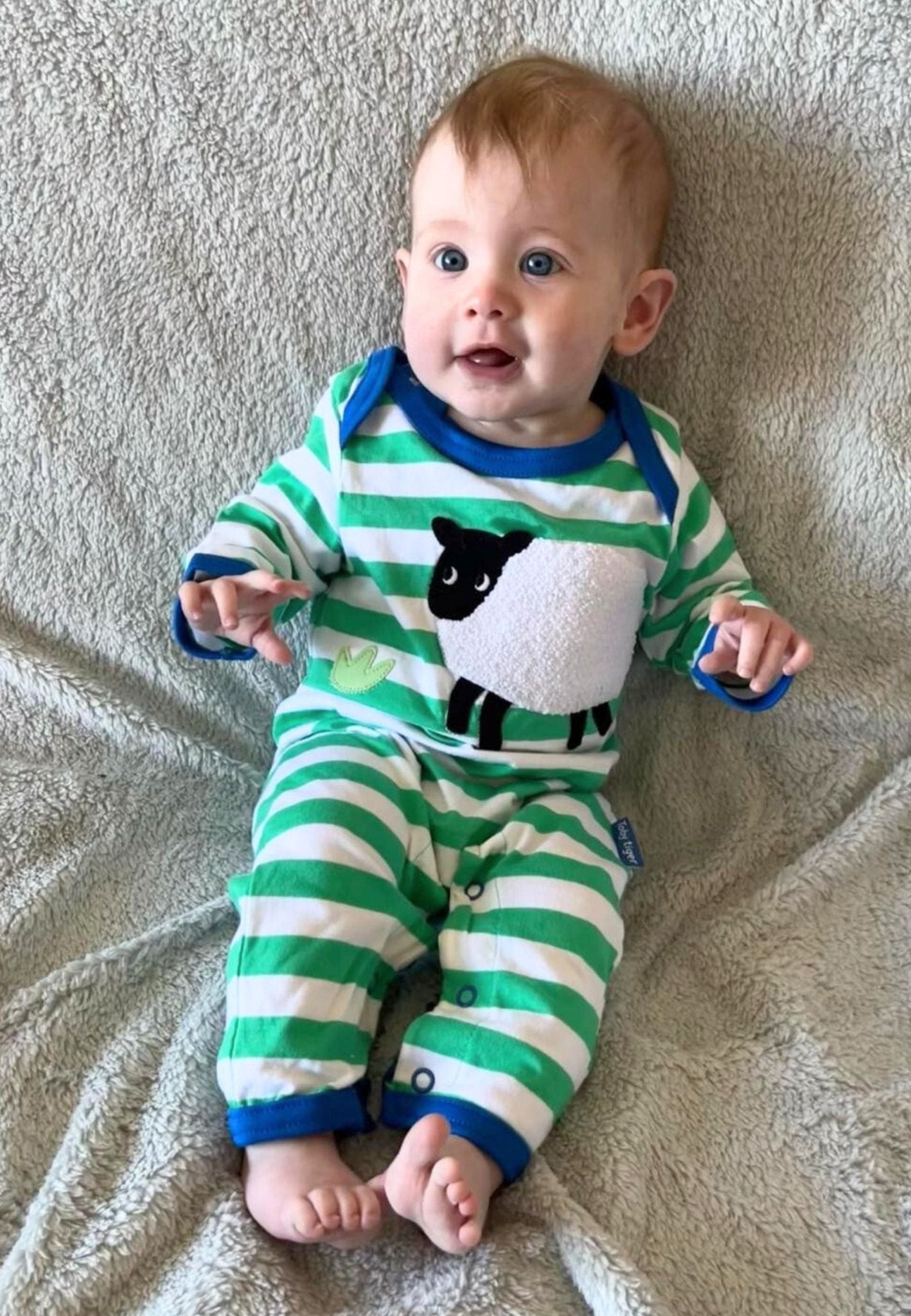 Organic Applique Sleepsuit - Hillside Sheep