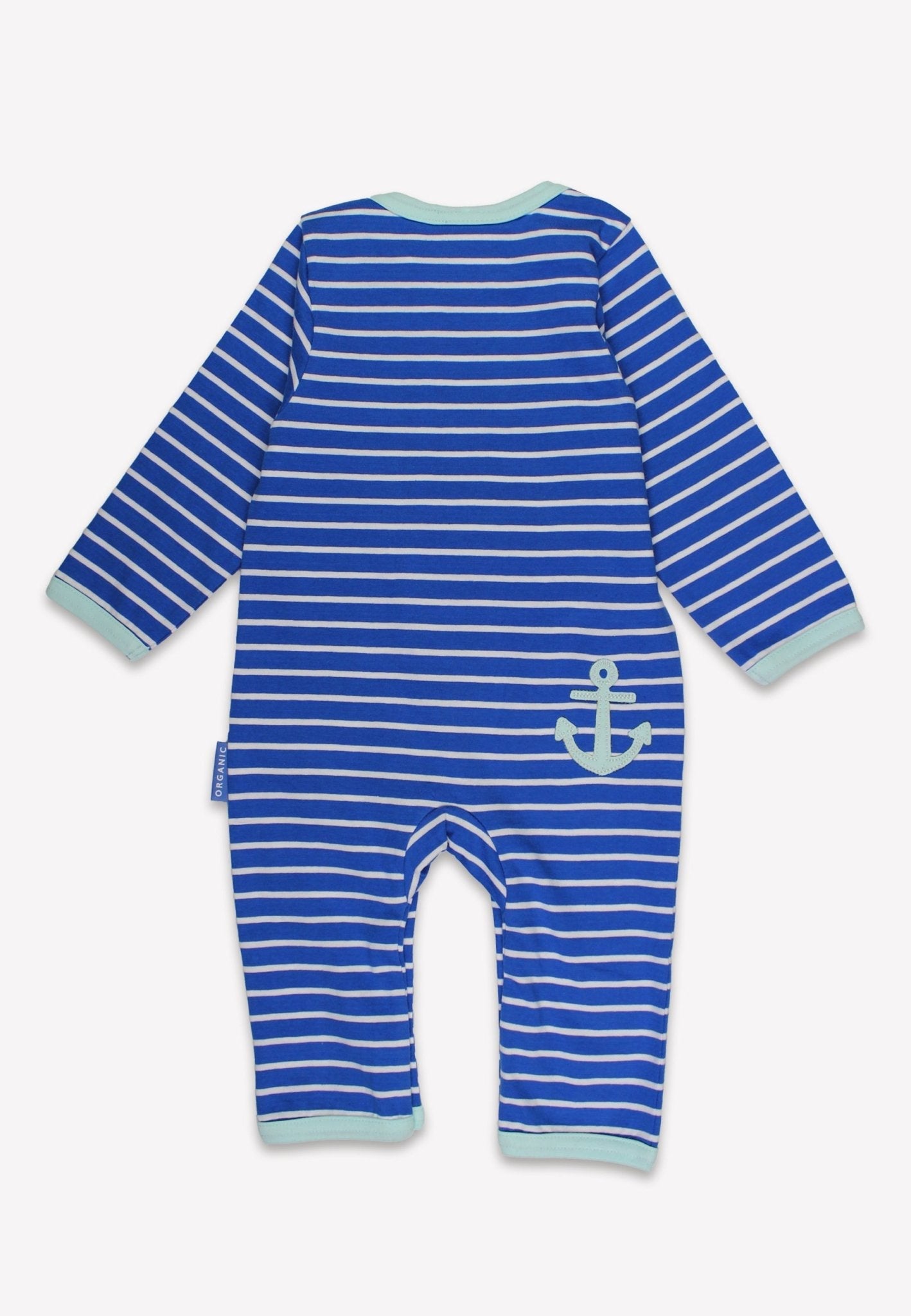 Toby Tiger Organic Applique Sleepsuit - Whale Waves