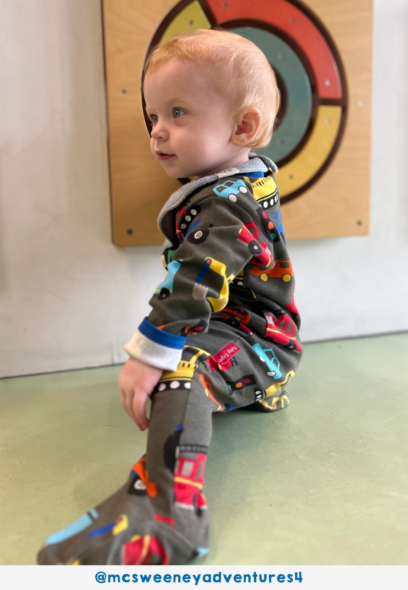 Organic Sleepsuit - Transport Print