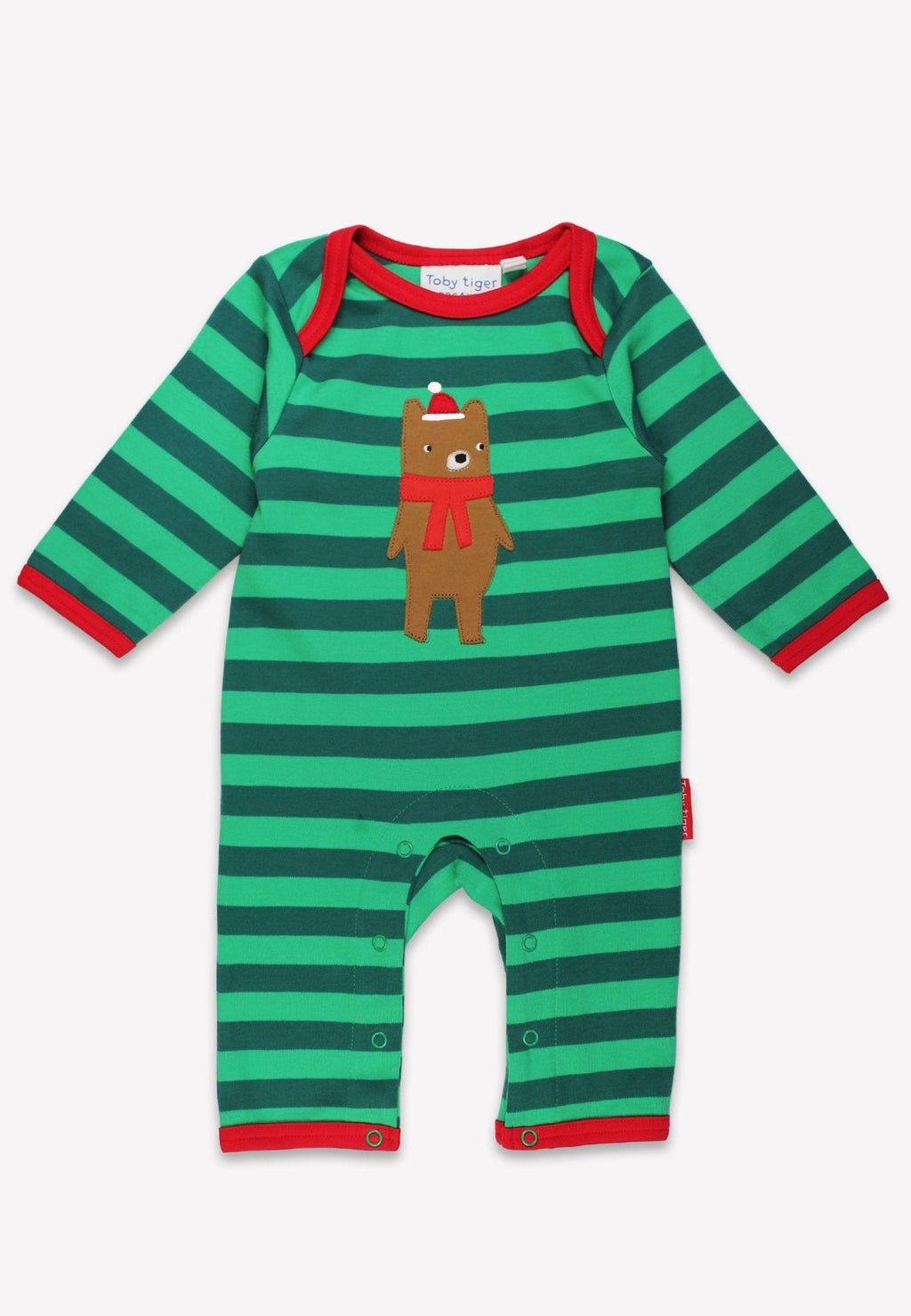 Organic Sleepsuit - Christmas Bear Applique