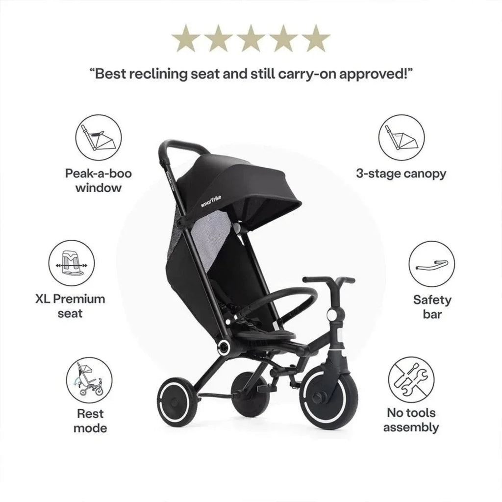 smarTrike Wonder Max Trike - Jet Black - Baby&More