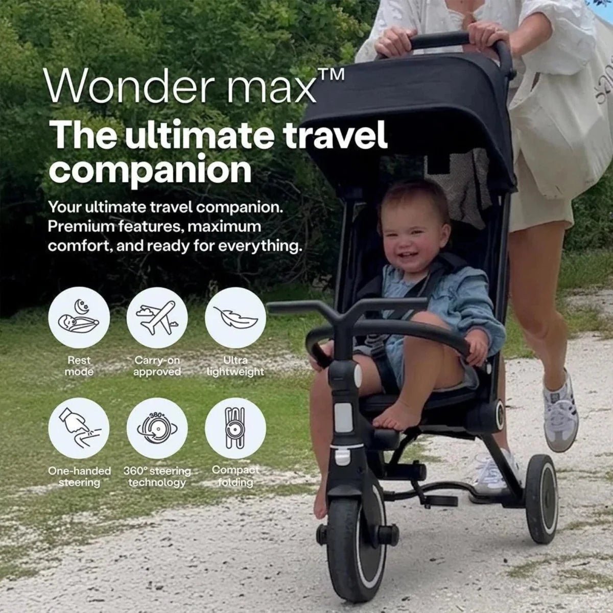 smarTrike Wonder Max Trike - Jet Black - Baby&More