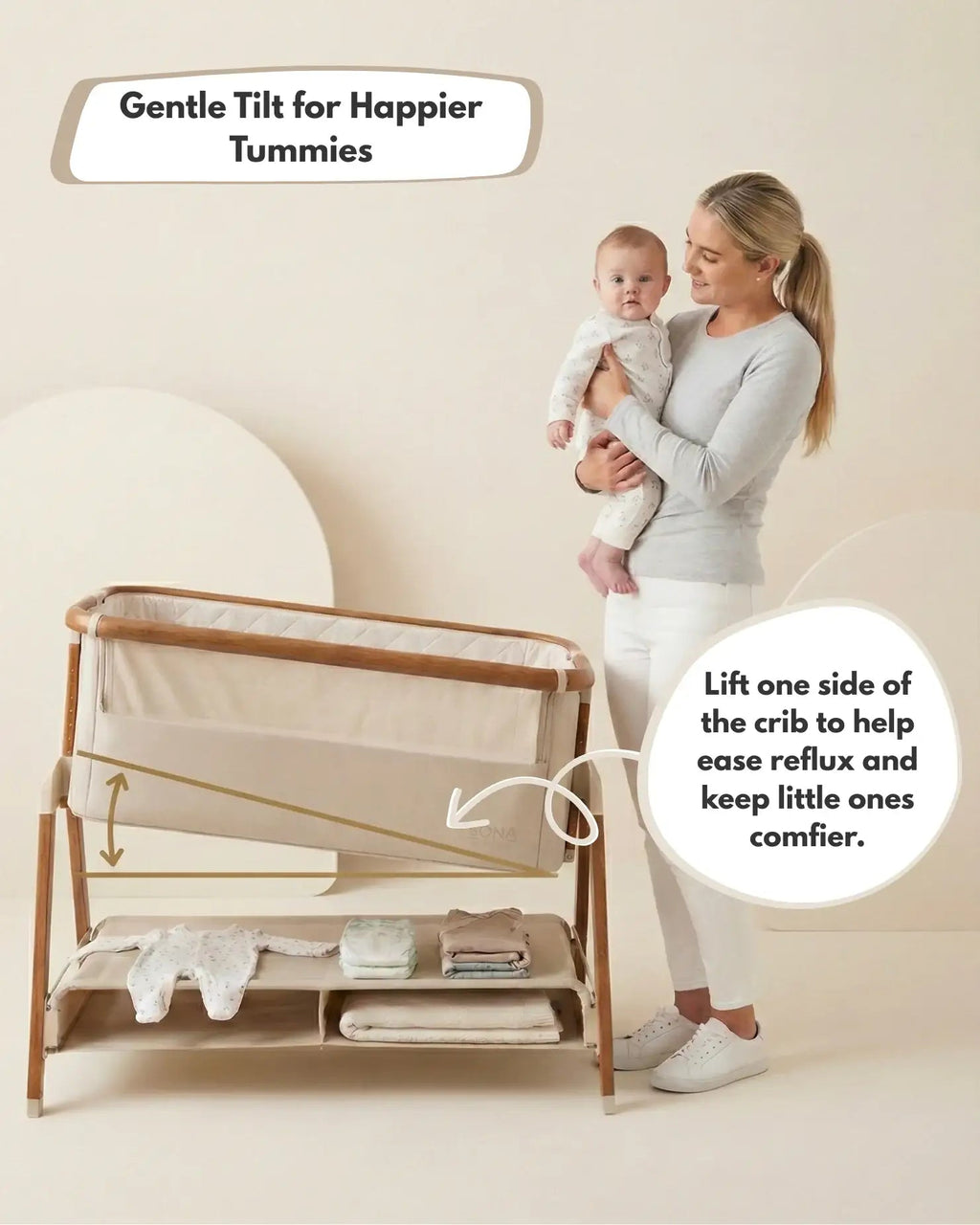 Sona Bedside & Co - Sleeping Crib - Beige - Baby&More