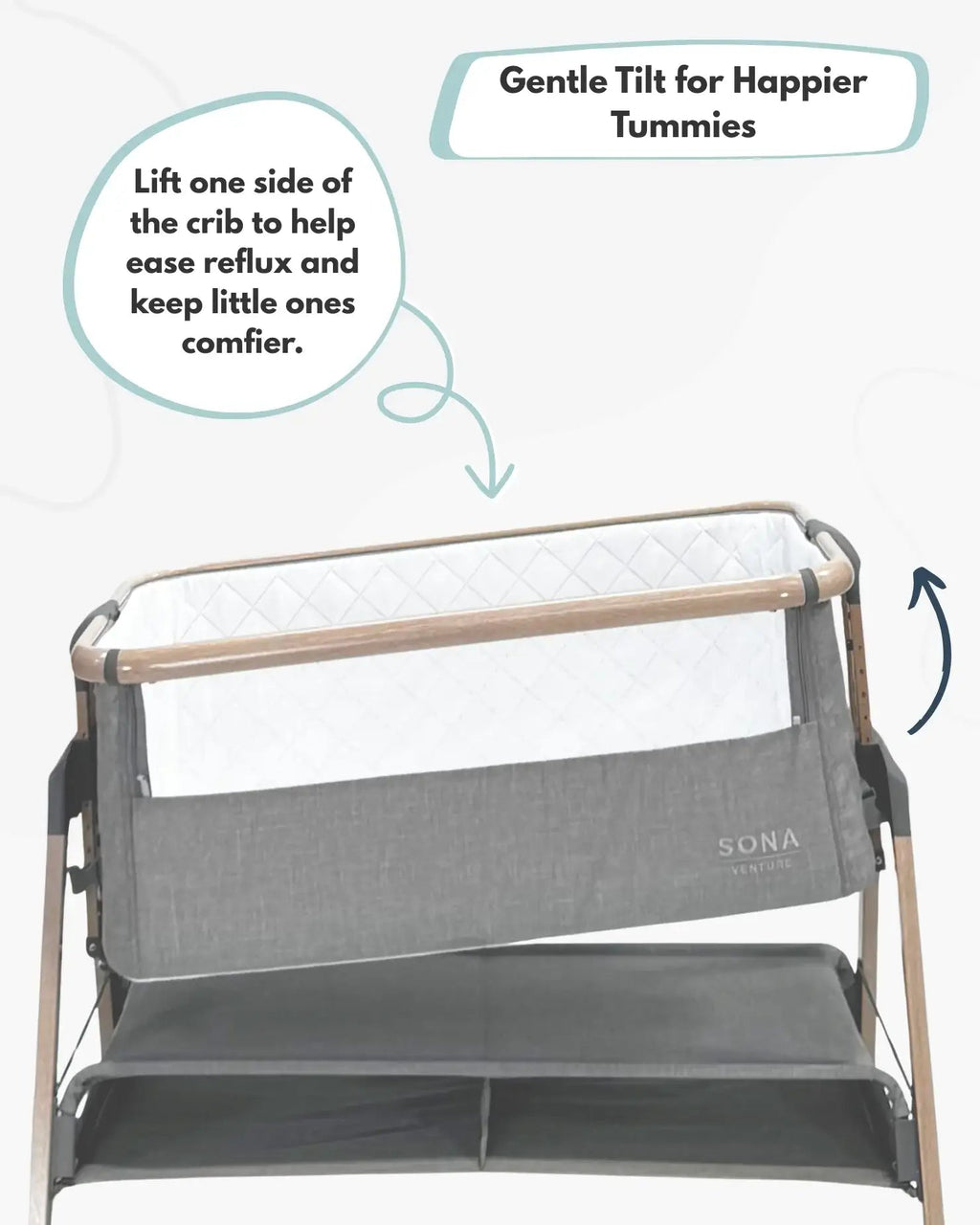 Sona Bedside & Co - Sleeping Crib - Grey - Baby&More