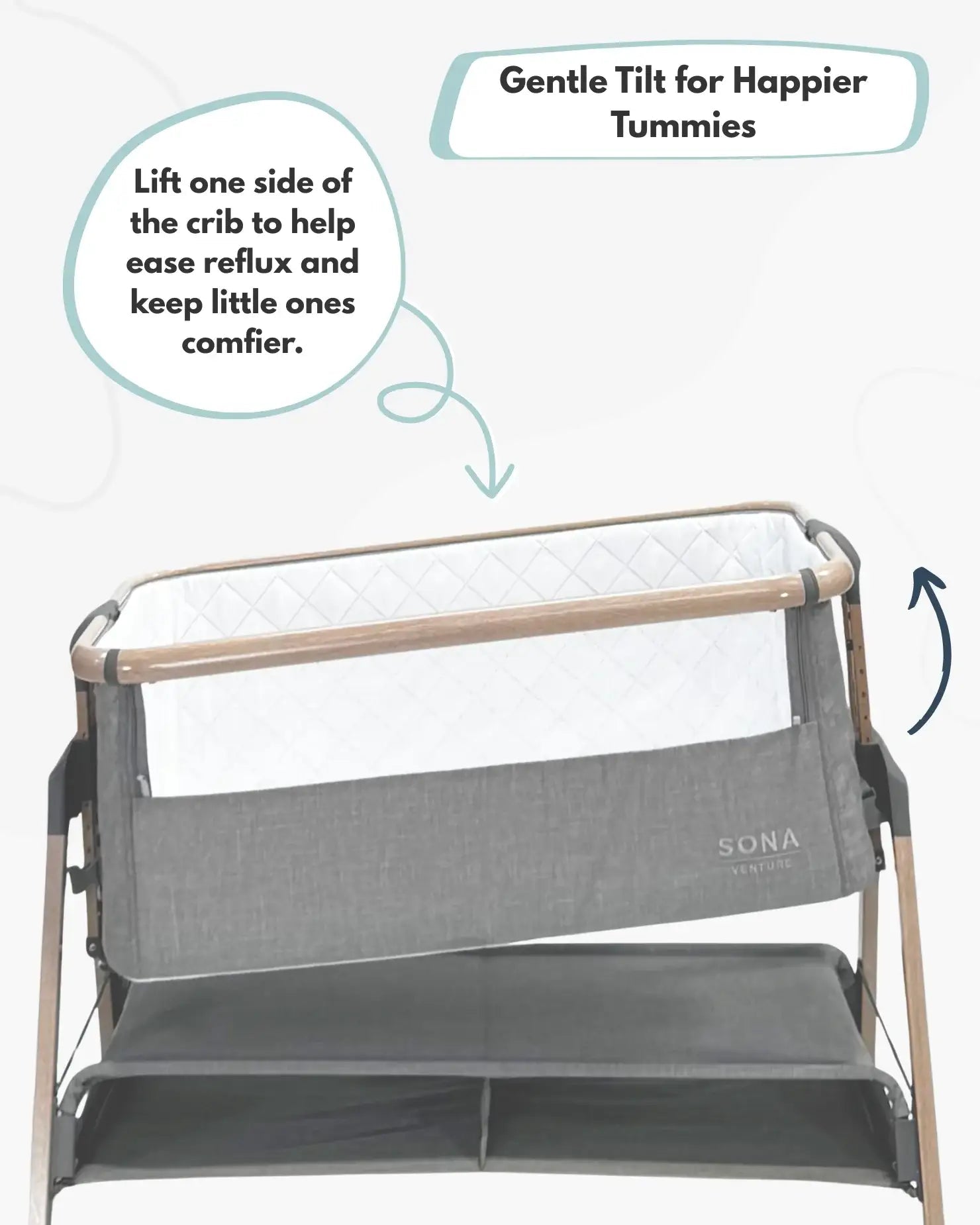 Sona Bedside & Co - Sleeping Crib - Grey - Baby&More